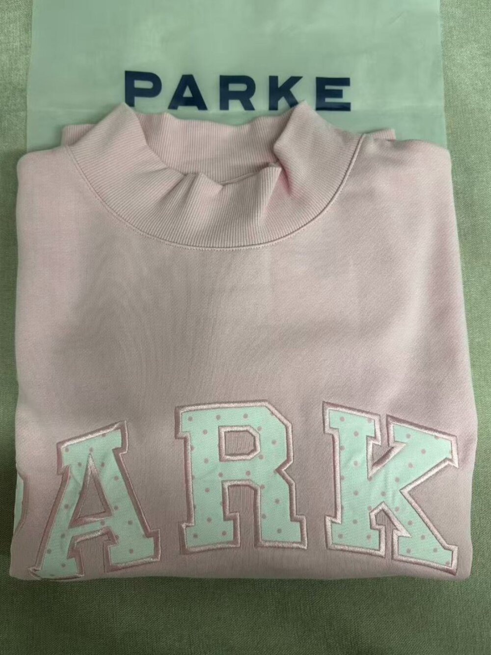 PARKE Logo Mock Neck Sweatshirt